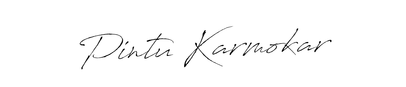 Create a beautiful signature design for name Pintu Karmokar. With this signature (Antro_Vectra) fonts, you can make a handwritten signature for free. Pintu Karmokar signature style 6 images and pictures png