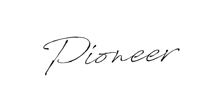 Create a beautiful signature design for name Pioneer. With this signature (Antro_Vectra) fonts, you can make a handwritten signature for free. Pioneer signature style 6 images and pictures png