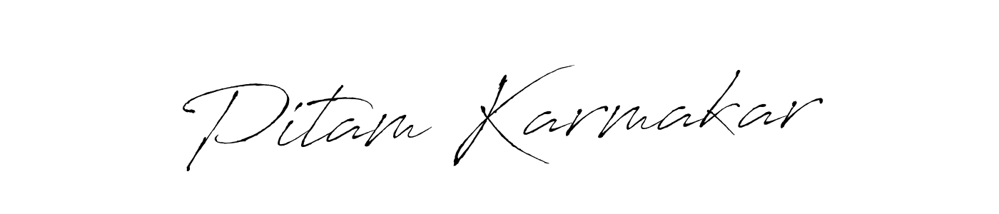 Make a beautiful signature design for name Pitam Karmakar. With this signature (Antro_Vectra) style, you can create a handwritten signature for free. Pitam Karmakar signature style 6 images and pictures png
