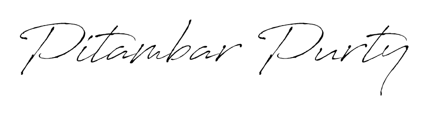 The Antro_Vectra handwriting style adds charm and authenticity to name Pitambar Purty. A wonderful choice for personal thank-you notes. Pitambar Purty signature style 6 images and pictures png