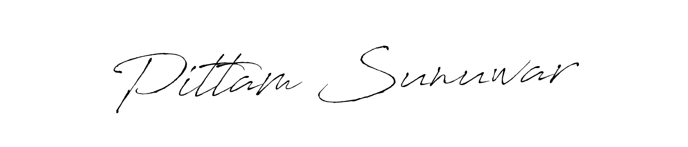 Antro_Vectra is a professional signature style that is perfect for those who want to add a touch of class to their signature. It is also a great choice for those who want to make their signature more unique. Get Pittam Sunuwar name to fancy signature for free. Pittam Sunuwar signature style 6 images and pictures png