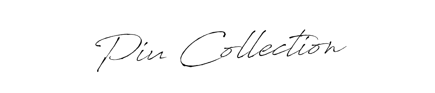 Once you've used our free online signature maker to create your best signature Antro_Vectra style, it's time to enjoy all of the benefits that Piu Collection name signing documents. Piu Collection signature style 6 images and pictures png