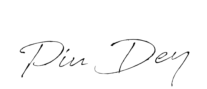 Design your own signature with our free online signature maker. With this signature software, you can create a handwritten (Antro_Vectra) signature for name Piu Dey. Piu Dey signature style 6 images and pictures png