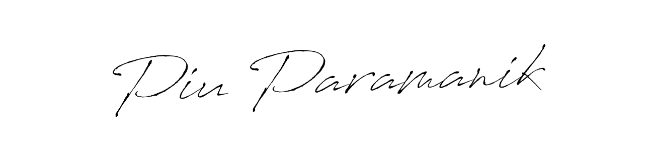 Design your own signature with our free online signature maker. With this signature software, you can create a handwritten (Antro_Vectra) signature for name Piu Paramanik. Piu Paramanik signature style 6 images and pictures png