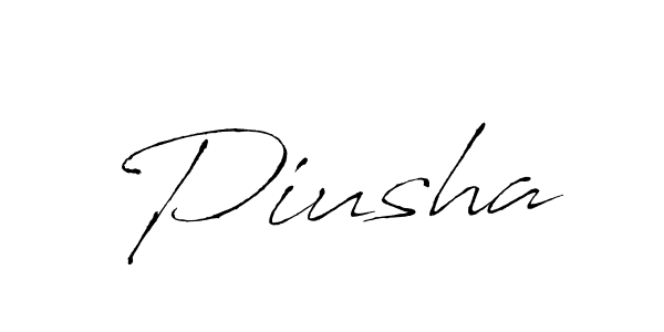Design your own signature with our free online signature maker. With this signature software, you can create a handwritten (Antro_Vectra) signature for name Piusha. Piusha signature style 6 images and pictures png