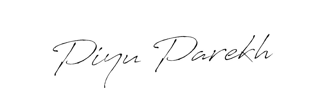 How to make Piyu Parekh name signature. Use Antro_Vectra style for creating short signs online. This is the latest handwritten sign. Piyu Parekh signature style 6 images and pictures png