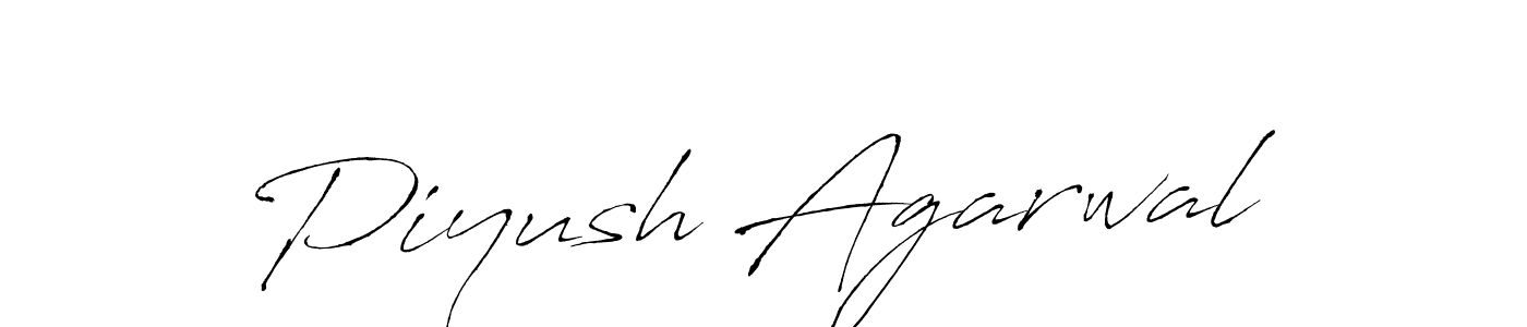 How to make Piyush Agarwal name signature. Use Antro_Vectra style for creating short signs online. This is the latest handwritten sign. Piyush Agarwal signature style 6 images and pictures png