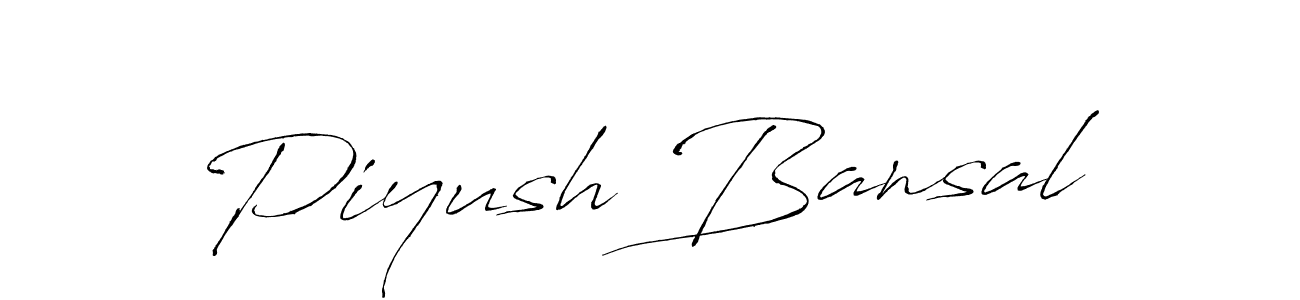 How to make Piyush Bansal name signature. Use Antro_Vectra style for creating short signs online. This is the latest handwritten sign. Piyush Bansal signature style 6 images and pictures png