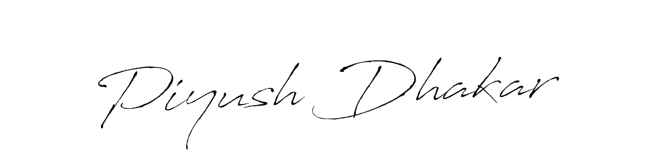 How to make Piyush Dhakar signature? Antro_Vectra is a professional autograph style. Create handwritten signature for Piyush Dhakar name. Piyush Dhakar signature style 6 images and pictures png