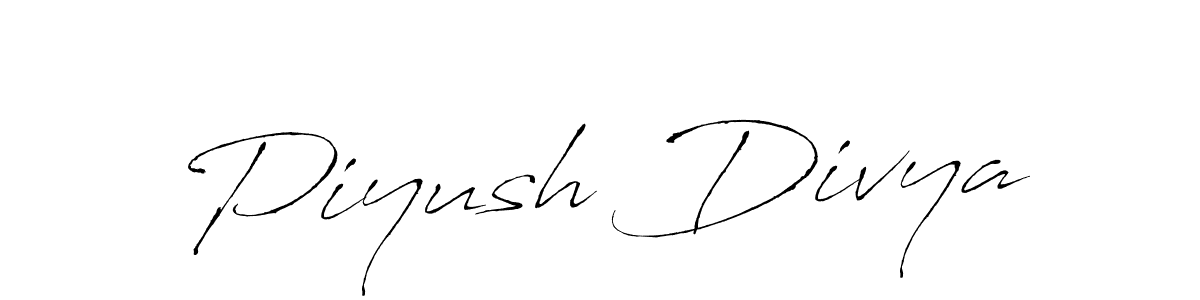 Similarly Antro_Vectra is the best handwritten signature design. Signature creator online .You can use it as an online autograph creator for name Piyush Divya. Piyush Divya signature style 6 images and pictures png