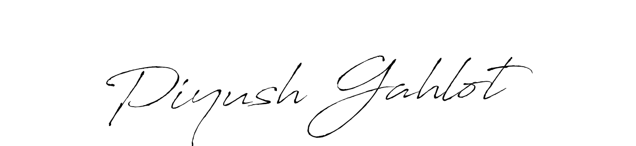 How to make Piyush Gahlot name signature. Use Antro_Vectra style for creating short signs online. This is the latest handwritten sign. Piyush Gahlot signature style 6 images and pictures png