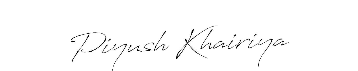 Also we have Piyush Khairiya name is the best signature style. Create professional handwritten signature collection using Antro_Vectra autograph style. Piyush Khairiya signature style 6 images and pictures png