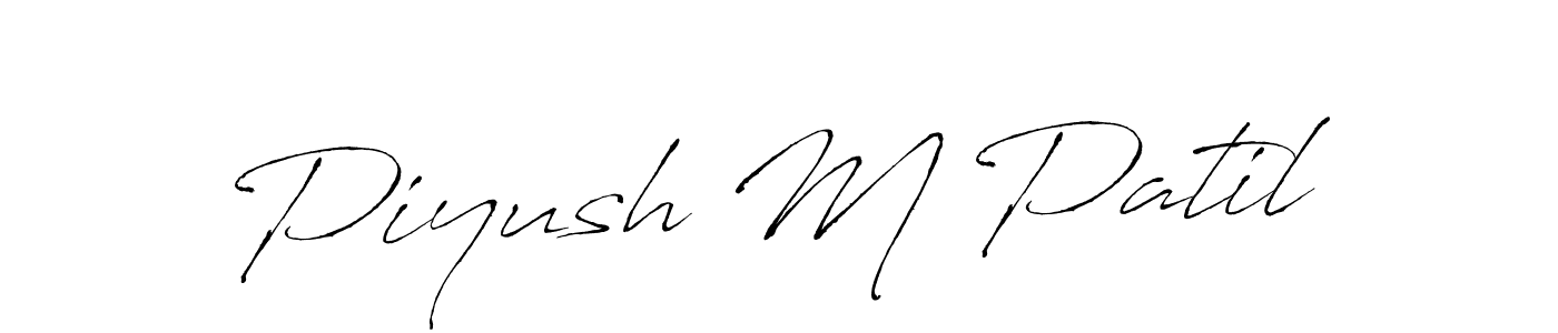 Piyush M Patil stylish signature style. Best Handwritten Sign (Antro_Vectra) for my name. Handwritten Signature Collection Ideas for my name Piyush M Patil. Piyush M Patil signature style 6 images and pictures png