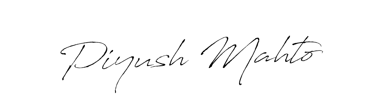 Piyush Mahto stylish signature style. Best Handwritten Sign (Antro_Vectra) for my name. Handwritten Signature Collection Ideas for my name Piyush Mahto. Piyush Mahto signature style 6 images and pictures png
