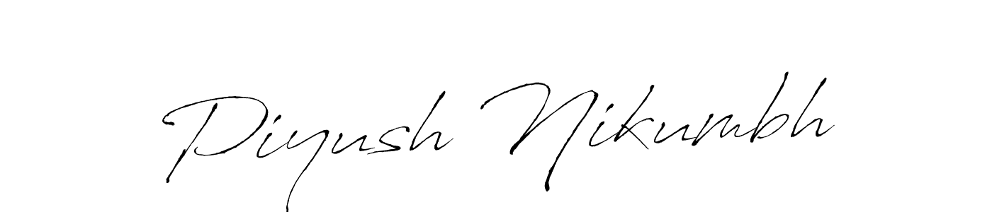 How to make Piyush Nikumbh name signature. Use Antro_Vectra style for creating short signs online. This is the latest handwritten sign. Piyush Nikumbh signature style 6 images and pictures png