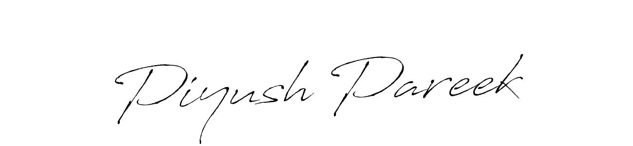 How to make Piyush Pareek signature? Antro_Vectra is a professional autograph style. Create handwritten signature for Piyush Pareek name. Piyush Pareek signature style 6 images and pictures png