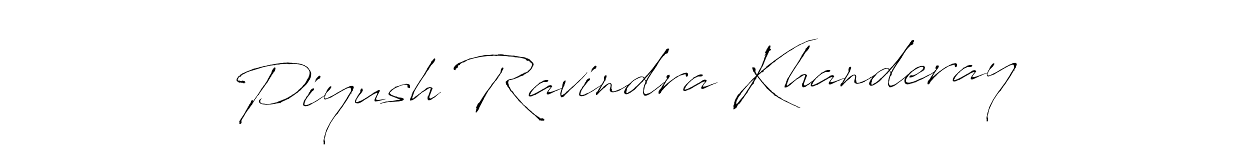 Piyush Ravindra Khanderay stylish signature style. Best Handwritten Sign (Antro_Vectra) for my name. Handwritten Signature Collection Ideas for my name Piyush Ravindra Khanderay. Piyush Ravindra Khanderay signature style 6 images and pictures png