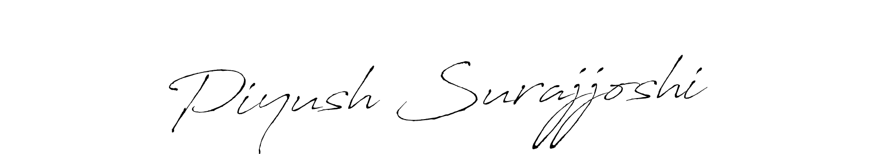 Create a beautiful signature design for name Piyush Surajjoshi. With this signature (Antro_Vectra) fonts, you can make a handwritten signature for free. Piyush Surajjoshi signature style 6 images and pictures png