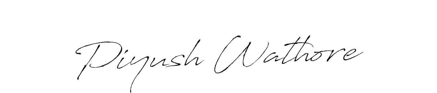 How to make Piyush Wathore name signature. Use Antro_Vectra style for creating short signs online. This is the latest handwritten sign. Piyush Wathore signature style 6 images and pictures png