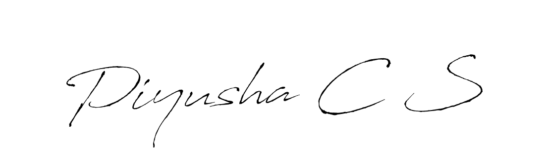 How to make Piyusha C S signature? Antro_Vectra is a professional autograph style. Create handwritten signature for Piyusha C S name. Piyusha C S signature style 6 images and pictures png