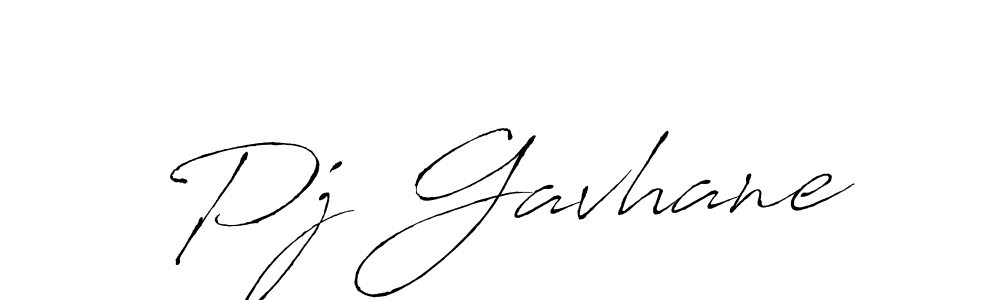 How to make Pj Gavhane name signature. Use Antro_Vectra style for creating short signs online. This is the latest handwritten sign. Pj Gavhane signature style 6 images and pictures png