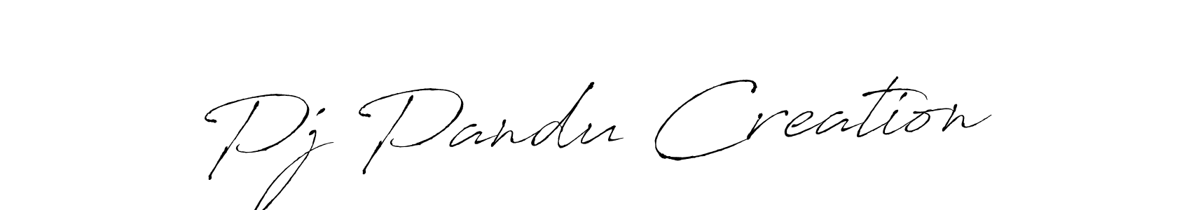 Design your own signature with our free online signature maker. With this signature software, you can create a handwritten (Antro_Vectra) signature for name Pj Pandu Creation. Pj Pandu Creation signature style 6 images and pictures png