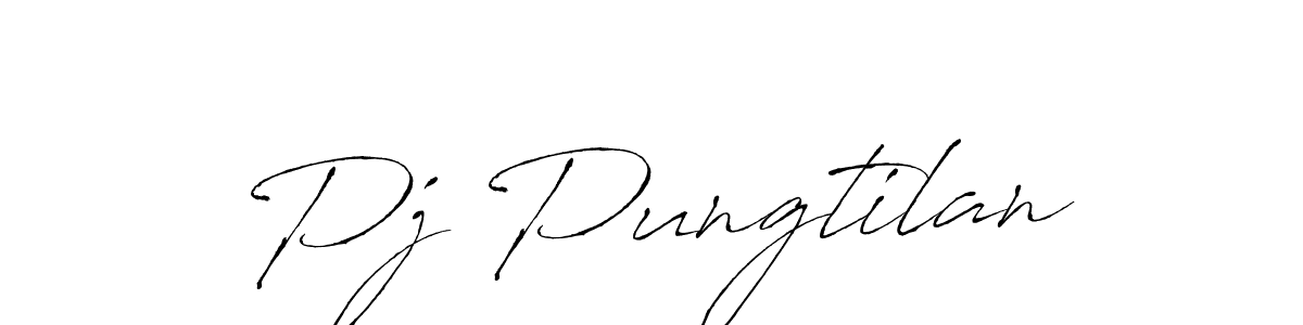 Design your own signature with our free online signature maker. With this signature software, you can create a handwritten (Antro_Vectra) signature for name Pj Pungtilan. Pj Pungtilan signature style 6 images and pictures png