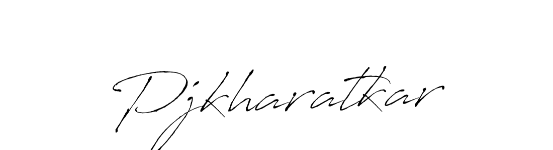 How to make Pjkharatkar name signature. Use Antro_Vectra style for creating short signs online. This is the latest handwritten sign. Pjkharatkar signature style 6 images and pictures png