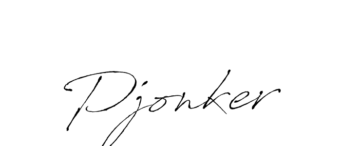 Pjonker stylish signature style. Best Handwritten Sign (Antro_Vectra) for my name. Handwritten Signature Collection Ideas for my name Pjonker. Pjonker signature style 6 images and pictures png