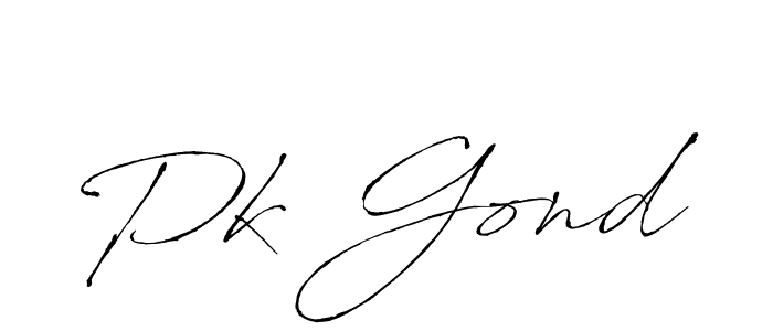 Make a beautiful signature design for name Pk Gond. With this signature (Antro_Vectra) style, you can create a handwritten signature for free. Pk Gond signature style 6 images and pictures png