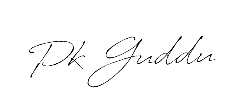 How to make Pk Guddu name signature. Use Antro_Vectra style for creating short signs online. This is the latest handwritten sign. Pk Guddu signature style 6 images and pictures png