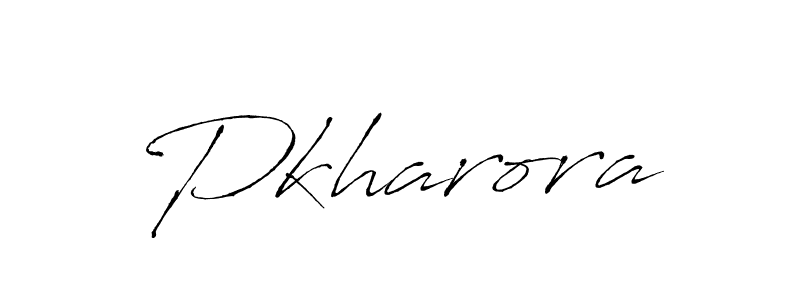 Make a beautiful signature design for name Pkharora. With this signature (Antro_Vectra) style, you can create a handwritten signature for free. Pkharora signature style 6 images and pictures png