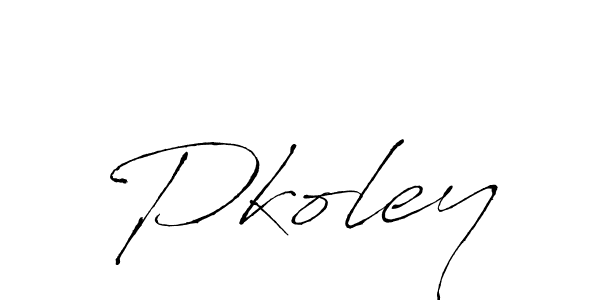 You should practise on your own different ways (Antro_Vectra) to write your name (Pkoley) in signature. don't let someone else do it for you. Pkoley signature style 6 images and pictures png