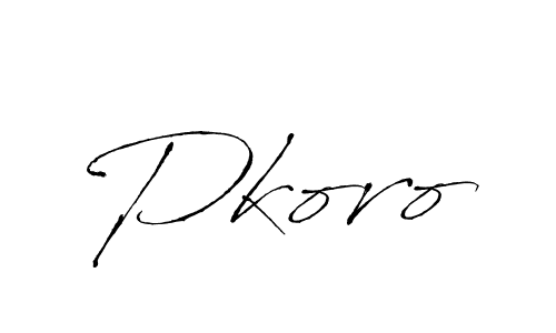 Make a beautiful signature design for name Pkoro. With this signature (Antro_Vectra) style, you can create a handwritten signature for free. Pkoro signature style 6 images and pictures png