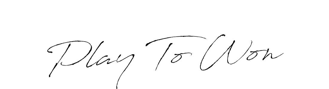 Play To Won stylish signature style. Best Handwritten Sign (Antro_Vectra) for my name. Handwritten Signature Collection Ideas for my name Play To Won. Play To Won signature style 6 images and pictures png