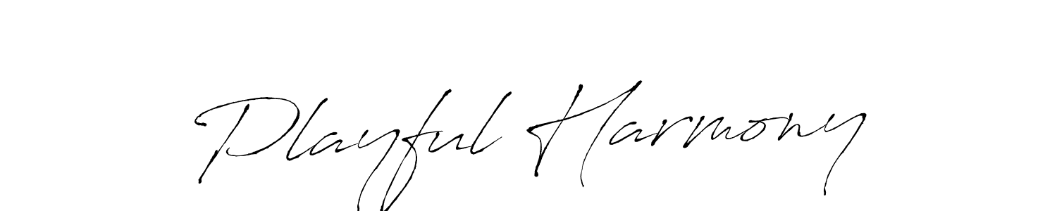 The best way (Antro_Vectra) to make a short signature is to pick only two or three words in your name. The name Playful Harmony include a total of six letters. For converting this name. Playful Harmony signature style 6 images and pictures png