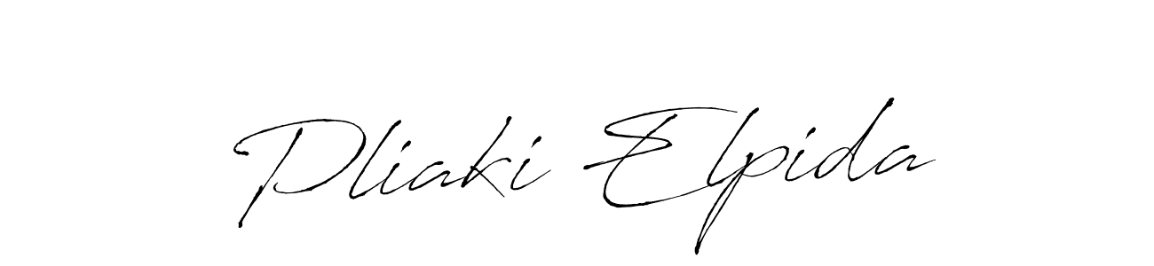 How to make Pliaki Elpida name signature. Use Antro_Vectra style for creating short signs online. This is the latest handwritten sign. Pliaki Elpida signature style 6 images and pictures png