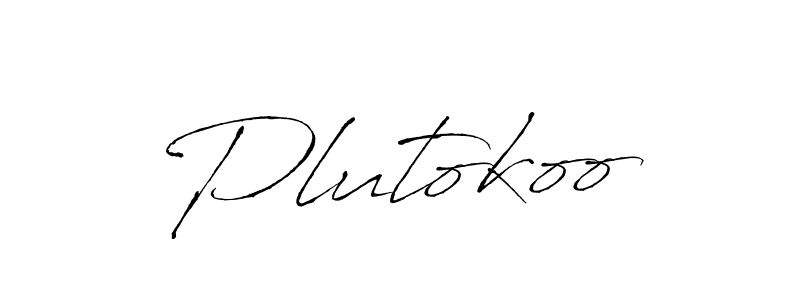 How to make Plutokoo name signature. Use Antro_Vectra style for creating short signs online. This is the latest handwritten sign. Plutokoo signature style 6 images and pictures png
