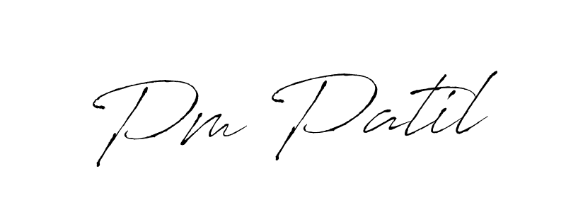 How to make Pm Patil name signature. Use Antro_Vectra style for creating short signs online. This is the latest handwritten sign. Pm Patil signature style 6 images and pictures png