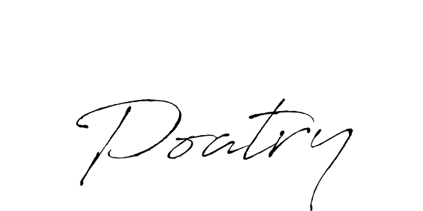 Poatry stylish signature style. Best Handwritten Sign (Antro_Vectra) for my name. Handwritten Signature Collection Ideas for my name Poatry. Poatry signature style 6 images and pictures png