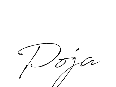 Make a beautiful signature design for name Poja. With this signature (Antro_Vectra) style, you can create a handwritten signature for free. Poja signature style 6 images and pictures png