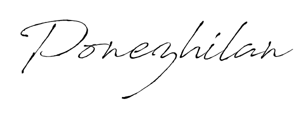 Similarly Antro_Vectra is the best handwritten signature design. Signature creator online. You can use it as an online autograph creator for name Ponezhilan. Ponezhilan signature style 6 images and pictures png