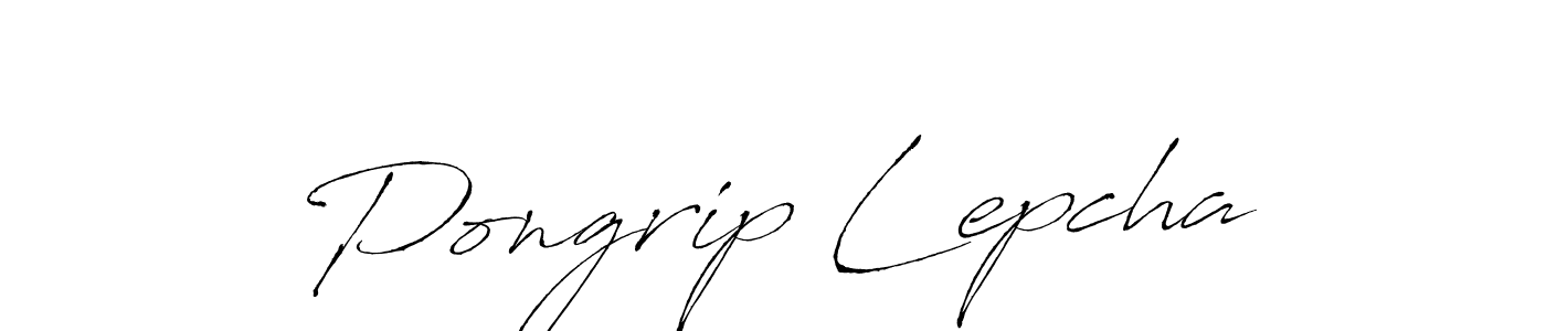 Pongrip Lepcha stylish signature style. Best Handwritten Sign (Antro_Vectra) for my name. Handwritten Signature Collection Ideas for my name Pongrip Lepcha. Pongrip Lepcha signature style 6 images and pictures png
