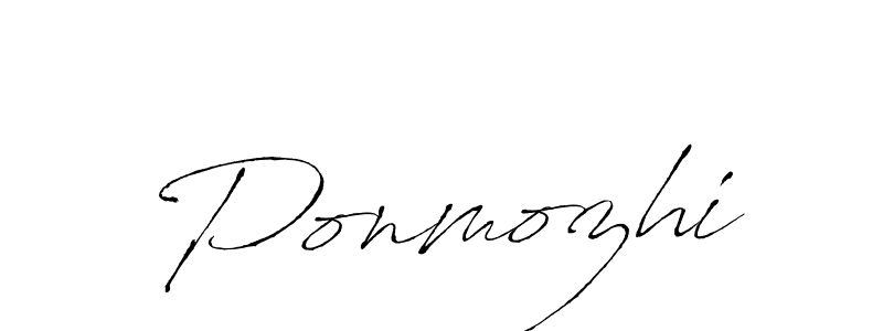 Ponmozhi stylish signature style. Best Handwritten Sign (Antro_Vectra) for my name. Handwritten Signature Collection Ideas for my name Ponmozhi. Ponmozhi signature style 6 images and pictures png
