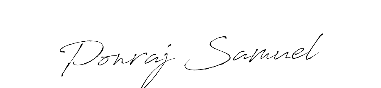 Make a beautiful signature design for name Ponraj Samuel. With this signature (Antro_Vectra) style, you can create a handwritten signature for free. Ponraj Samuel signature style 6 images and pictures png