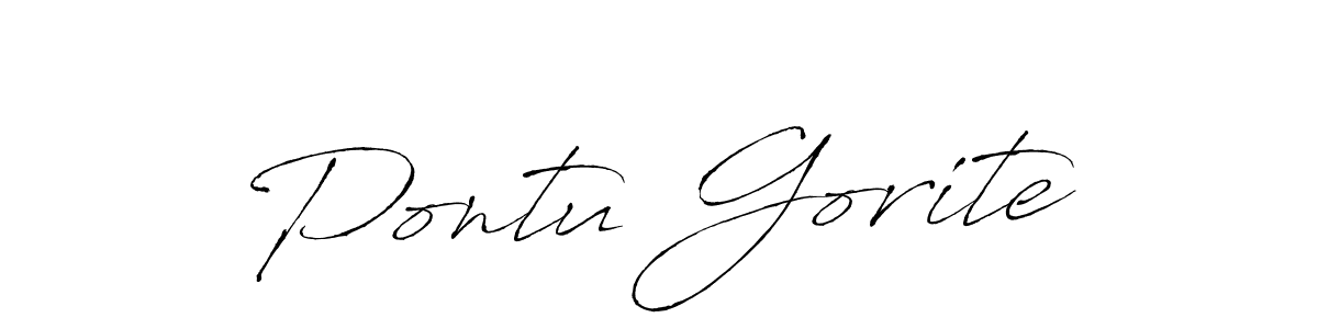 Design your own signature with our free online signature maker. With this signature software, you can create a handwritten (Antro_Vectra) signature for name Pontu Gorite. Pontu Gorite signature style 6 images and pictures png