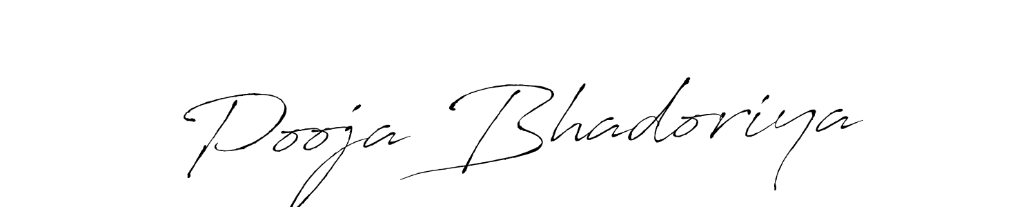 Create a beautiful signature design for name Pooja Bhadoriya. With this signature (Antro_Vectra) fonts, you can make a handwritten signature for free. Pooja Bhadoriya signature style 6 images and pictures png