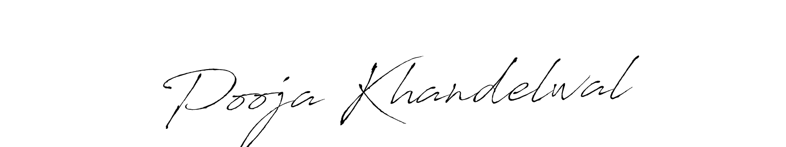 How to make Pooja Khandelwal name signature. Use Antro_Vectra style for creating short signs online. This is the latest handwritten sign. Pooja Khandelwal signature style 6 images and pictures png