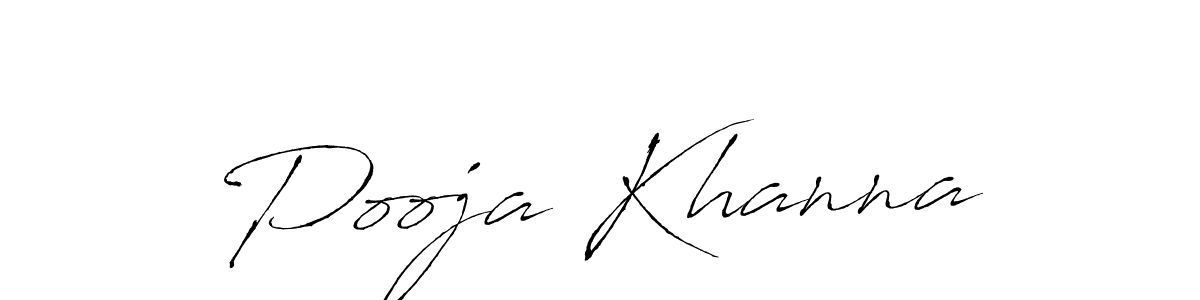 How to make Pooja Khanna name signature. Use Antro_Vectra style for creating short signs online. This is the latest handwritten sign. Pooja Khanna signature style 6 images and pictures png