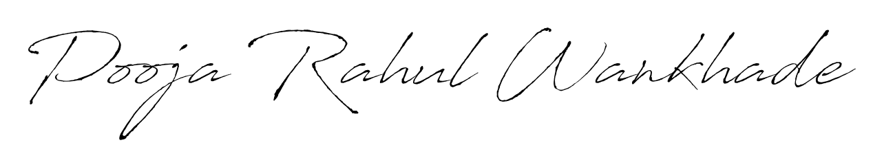 A modern signature idea for name Pooja Rahul Wankhade using Antro_Vectra font. Clean strokes and elegant curves make it stand out instantly. Pooja Rahul Wankhade signature style 6 images and pictures png